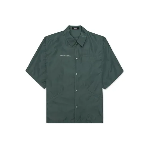 Undercover Серый Зеленый Мужские Рубашки
