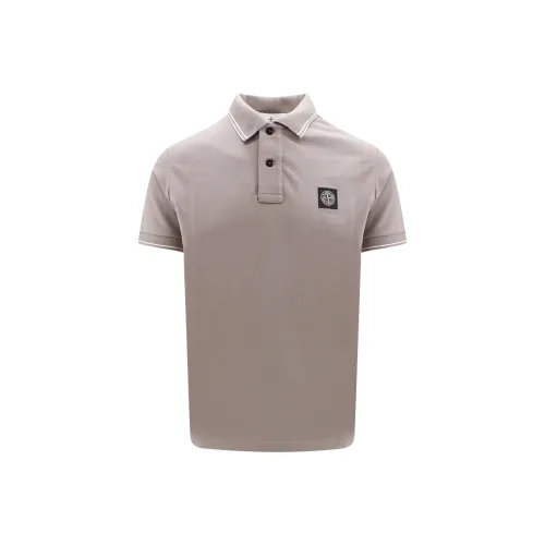 STONE ISLAND Мужская поло коричневого цвета