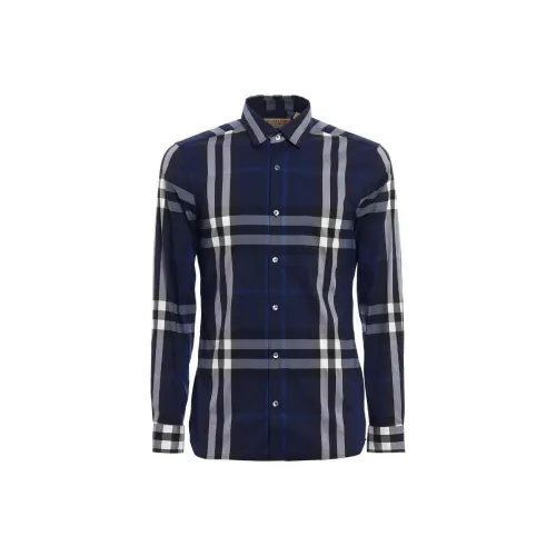 Burberry Рубашка Мужская Синяя Белая