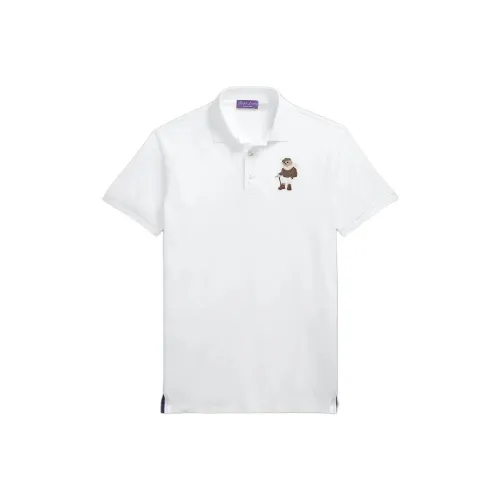 Ralph Lauren Purple Label SS24 Custom Slim Fit POLO Bear Polo Men's White