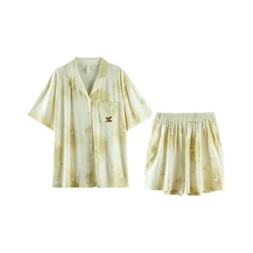 Q'NIANMA Пижамный комплект женский светлый бежевый абрикос