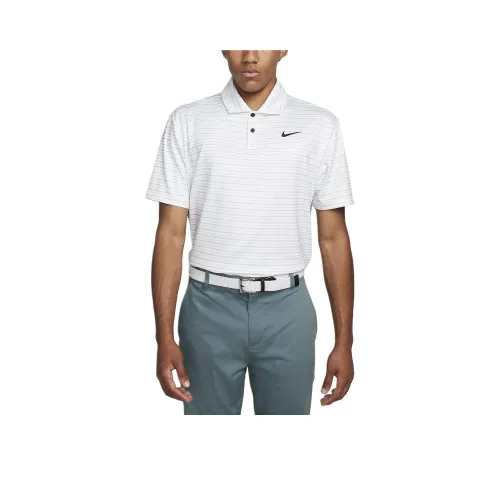 Nike Tour Dri Fit Полосатый GOLF Поло Мужское Белое