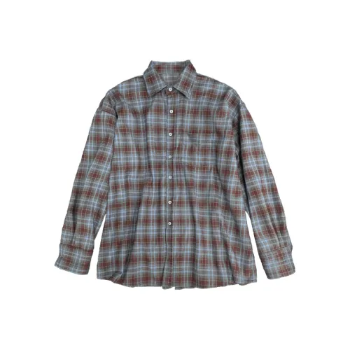 WANNA LAB SS25 Рубашка Унисекс Сине-коричневая Клетка