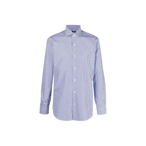 BARBA Королевский Синий Мужские Рубашки