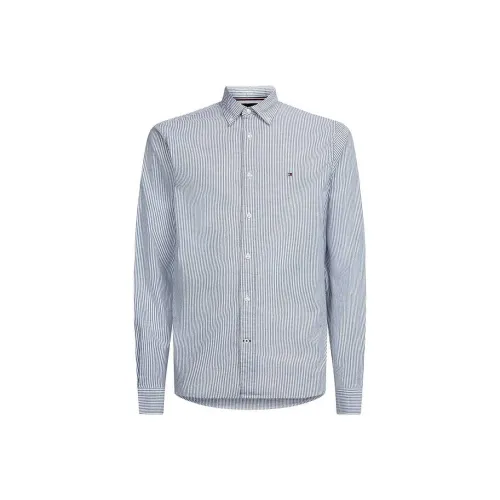 Tommy Hilfiger Рубашка Мужская Серый Зеленый Белый Полосы