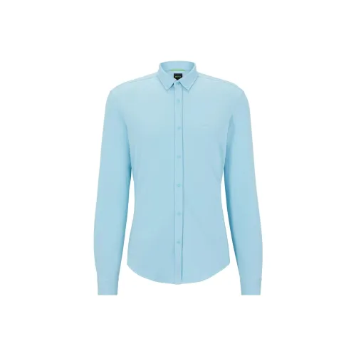 Hugo Boss Длинный рукав рубашка мужская светло-синяя