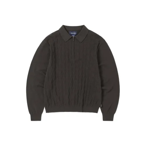 Thisisneverthat SS24 Ultras Коллекция CABLE KNIT Zip Поло Унисекс Коричневый