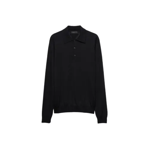 PRADA Мужская поло черного цвета