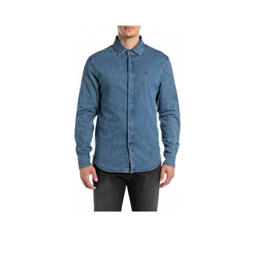 REPLAY Blue Men's Shirts REPLAY Синий Мужские Рубашки