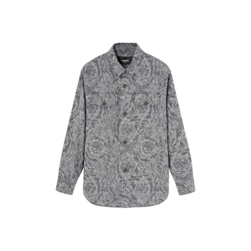 VERSACE SS24 Рубашка Мужская Пыльно-Серый