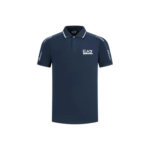 EMPORIO ARMANI EA7 Темно-синяя мужская рубашка polo