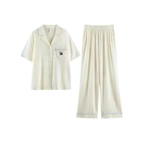 Q'NIANMA Пижамный комплект женский светлый бежевый абрикос