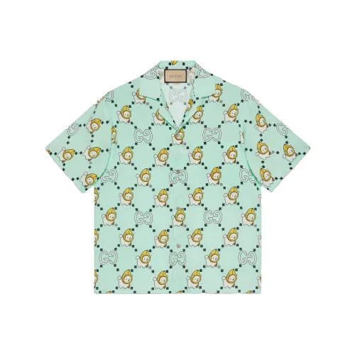 GUCCI Бирюзовые Мужские Рубашки