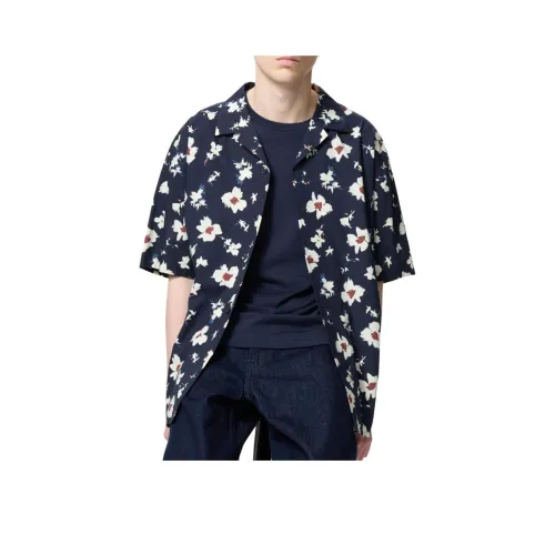 UNIQLO Темно-синяя унисекс рубашка