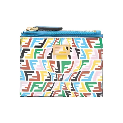 FENDI Baguette Телячья кожа Сумка-багет Кошелек Средний Женский Синий Многоцветный