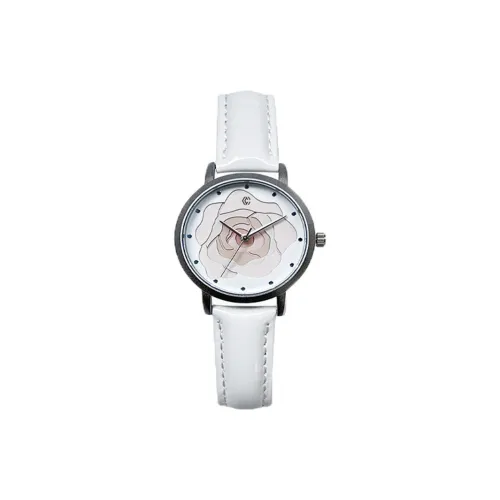 Clip Clop Кварцевый механизм ремень из натуральной кожи женские часы белый циферблат