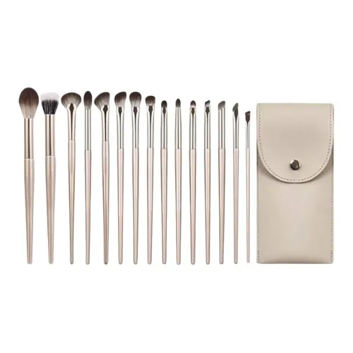 MITIANTU Шампанское золото Набор кистей для макияжа Мягкий и Дружественный к коже 15 шт. Набор + Сумка для кистей