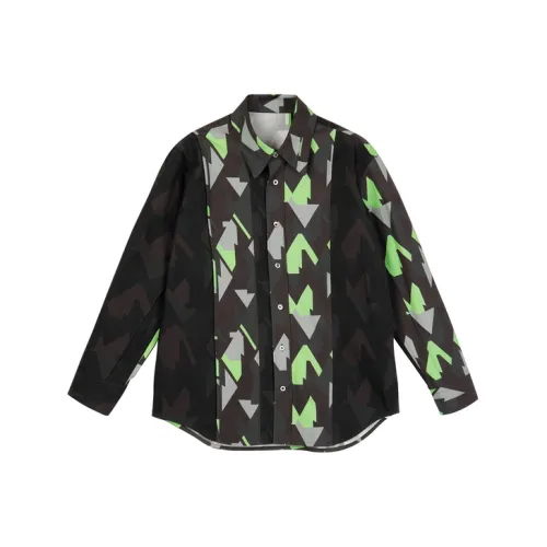 CROQUIS 097 Черно-зеленый Комбо Унисекс Рубашки