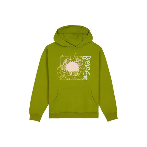 Brain Dead Играющий с Пламя Толстовка Унисекс Оливковый