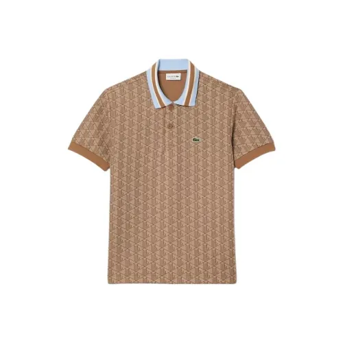 LACOSTE Classic Fit Контрастность Ожерелье-чокер Monogram MOTIF Polo Polo Мужской Khaki