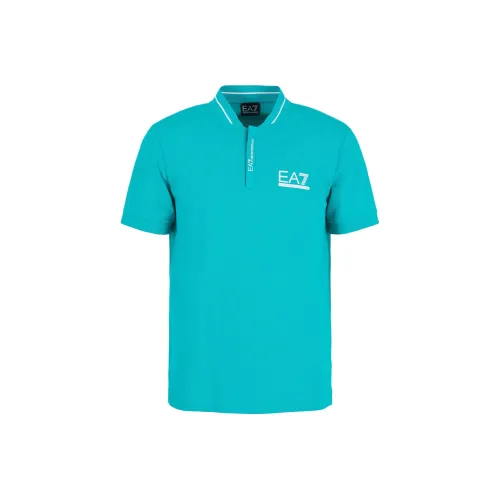 EMPORIO ARMANI EA7 SS24 Поло Мужское Синий Зеленый