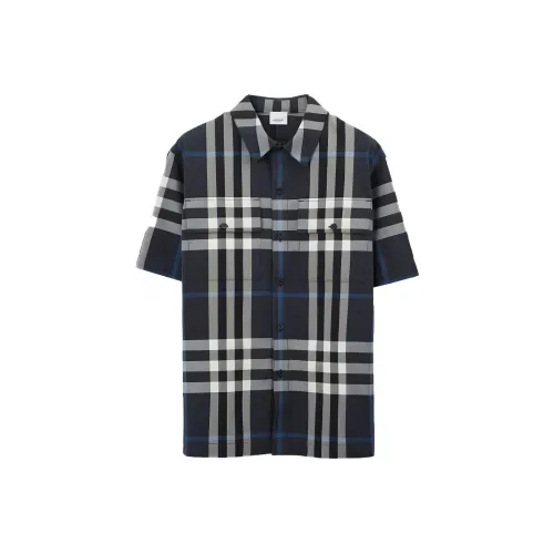 Burberry Темно-синие мужские рубашки
