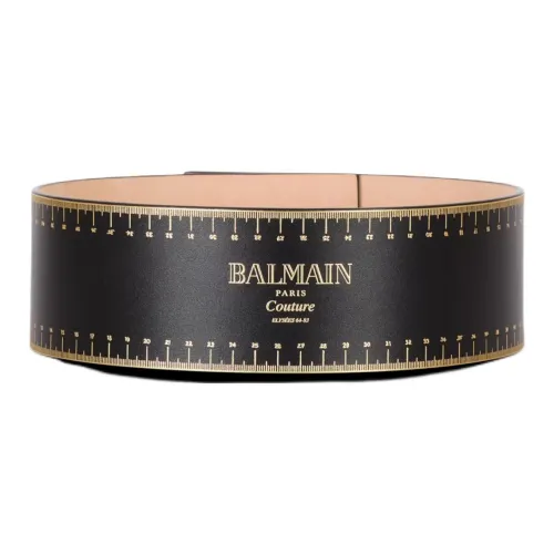 BALMAIN Телячья кожа Металл Металл Кожаные ремни Унисекс Черный 7,5CM