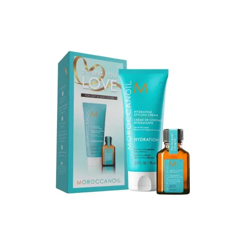 Moroccanoil Hydrating Стайлинг Крем Шампунь и Кондиционер Наборы Формирование 75 мл + 15 мл