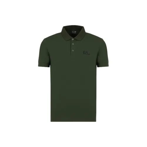 EMPORIO ARMANI EA7 FW23 Поло Мужское Армейский Зеленый