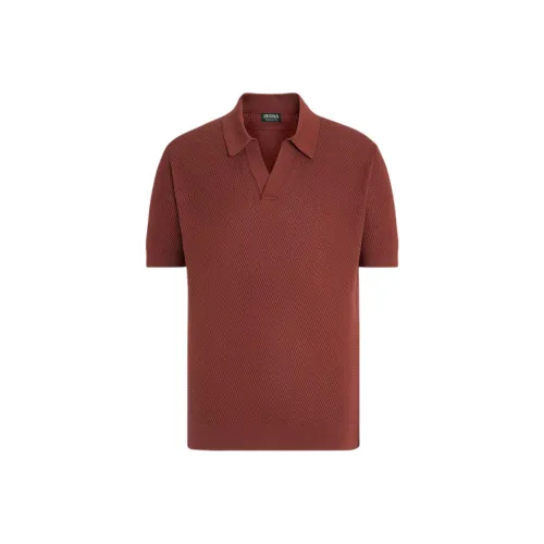 Ermenegildo Zegna Polo кирпично-красного цвета для мужчин