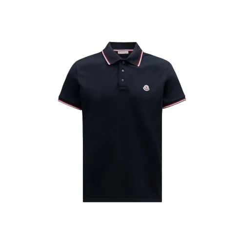 MONCLER SS24 Темно-синий Мужское Поло