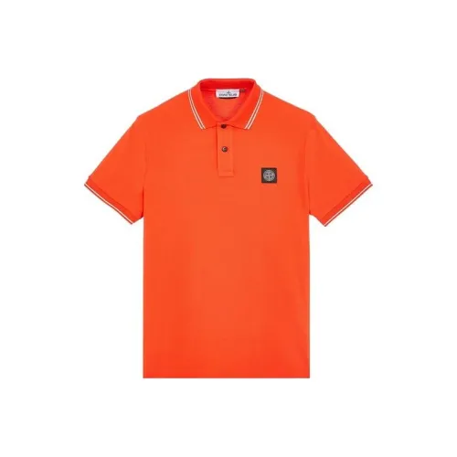 STONE ISLAND Поло Мужское Оранжевое