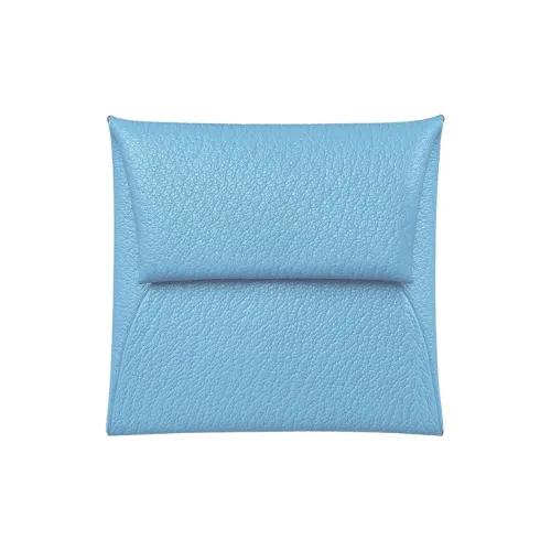 HERMES Bastia Козья кожа Кошелек Женские 7N Celeste Небесный синий