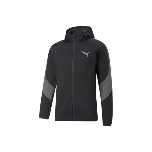 PUMA EVOSTRIPE Full Zip Hoodie Sweatshirt Men's Black
