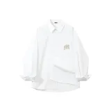 [Heavy Oxford] Белый (Ma Цветочный Хаки Логотип на груди)