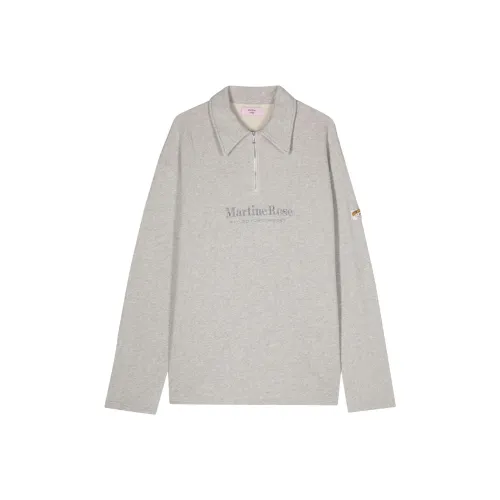 MARTINE ROSE SS24 Поло Мужское Светло-Серое