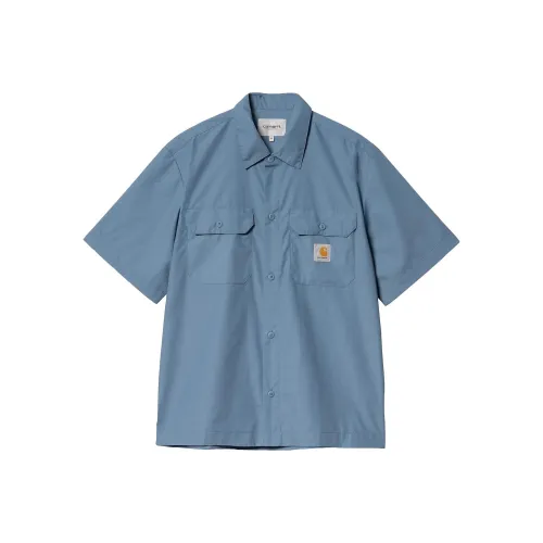 Carhartt WIP Blue Men's Shirts Кархарт WIP Синий Мужские Рубашки