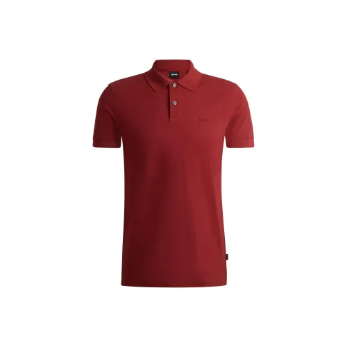 Hugo Boss Хлопок Пике Джерси Поло с логотипом Детали Поло Мужское Красное