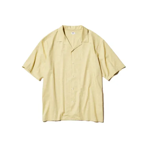 UNIQLO Рубашка Унисекс Абрикосовый Желтый