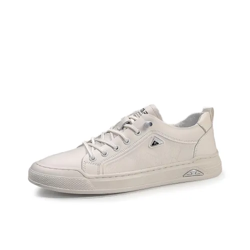 Devanro Slip-resistant Abrasion-resistant Breathable Low-Top Skateboard Shoes Men's White Devanro Противоскользящие Износостойкие Дышащие Низкие Кроссовки для Скейтбординга Мужские Белые