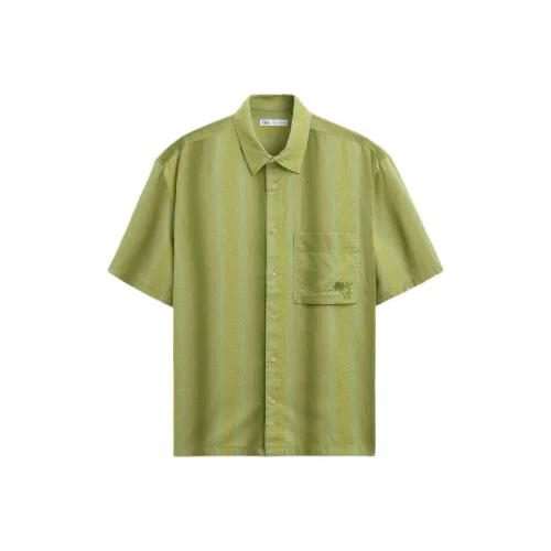 ZARA Зеленые Мужские Рубашки