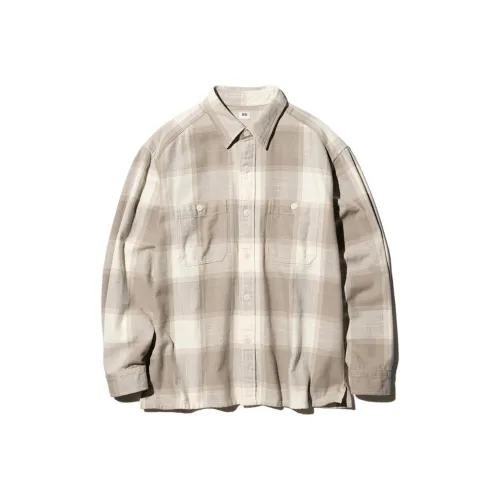 UNIQLO Темно-бежевые унисекс рубашки