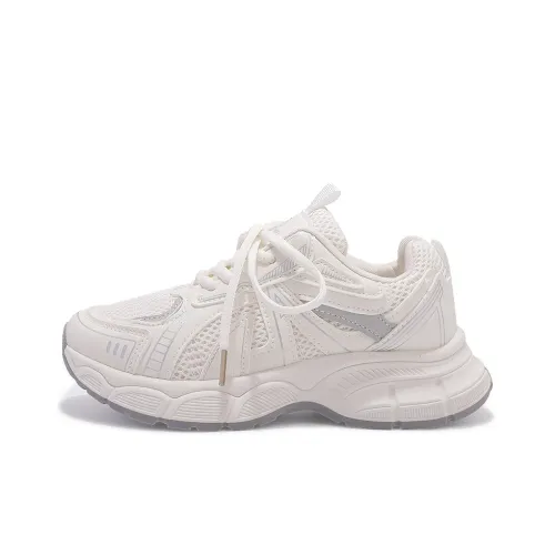 JIONGSEN Противоскользящие устойчивые к истиранию низкий топ кроссовки с толстой подошвой женские экрю