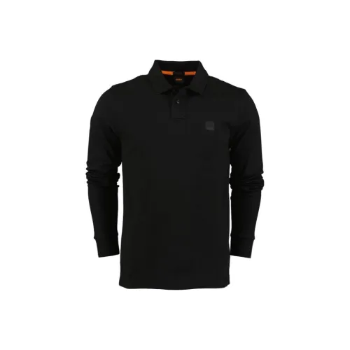 Hugo Boss Эластичная хлопковая поло с логотипом Psstch мужская черная