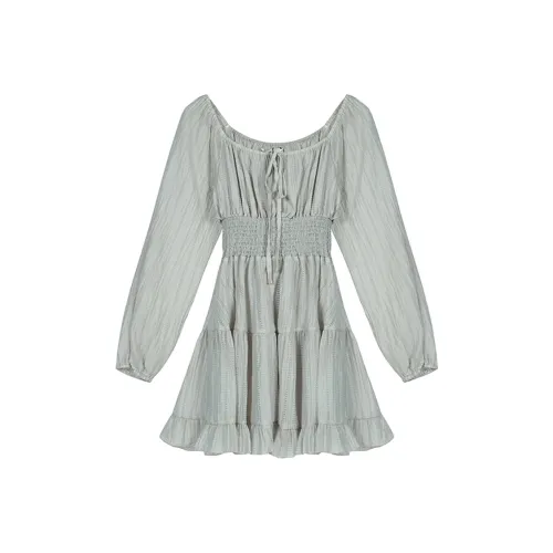 AFGGD Длинное платье с длинными рукавами женское серое