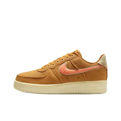 Nike Air Force 1 Slip Resistant Abrasion Resistant Низкие Кроссовки для скейтбординга Унисекс Оранжевые