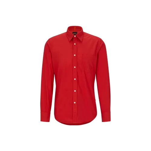 Hugo Boss Red Men's Shirts Hugo Boss Красные Мужские Рубашки