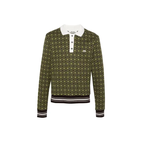 Wales Bonner SS24 Поло Мужское Оливково-Зеленое