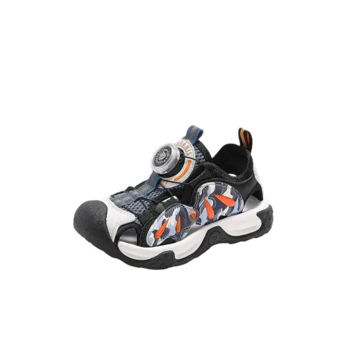 TARANIS противоскользящие устойчивые к истиранию низкие топы детские сандалии черные для детей 3-7 лет