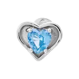 Синий, серебряный, край, сердце, ухо, манжета [одиночный]